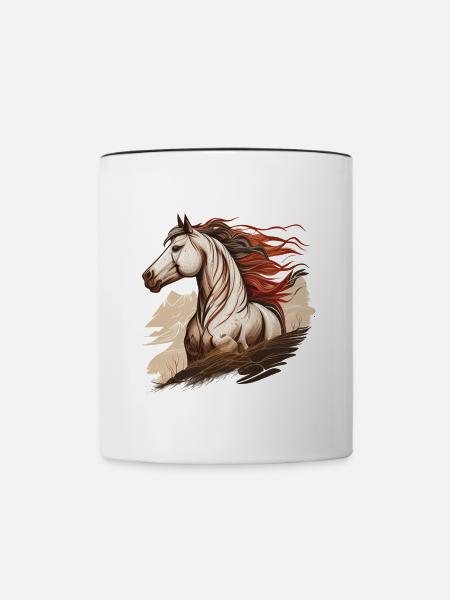 Wildpferd - Tasse zweifarbig - Weiß/Schwarz