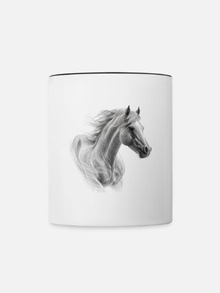 Wildpferd - Tasse zweifarbig - Weiß/Schwarz
