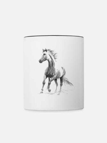 Wildpferd - Tasse zweifarbig - Weiß/Schwarz