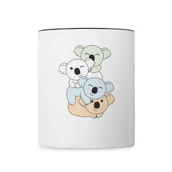 Unlabeld Flag Pride LGBTQ süßer Koala - Tasse zweifarbig - Weiß/Schwarz - Vorne