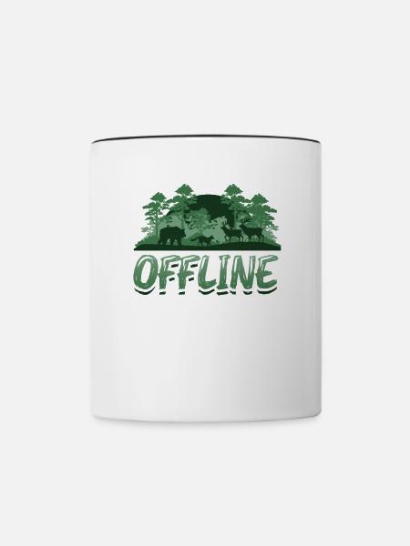 Offline, Naturliebhaber, wandern - Tasse zweifarbig - Weiß/Schwarz