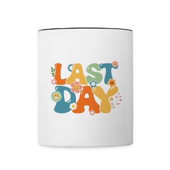 Groovy Happy Last Day of School Teacher Students - Tasse zweifarbig - Weiß/Schwarz - Vorne