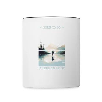 Retro Ice Fishing Adventure Born to go Fly Fishing - Tasse zweifarbig - Weiß/Schwarz - Vorne
