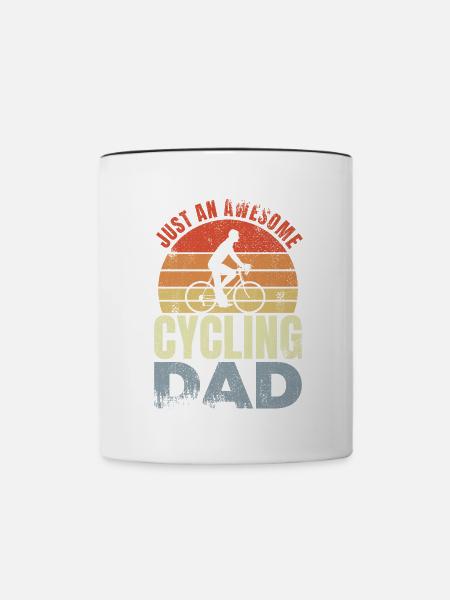 Fahrradfahrer Papa - Tasse zweifarbig - Weiß/Schwarz