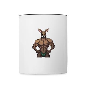 Kangaroo Kangaroos Kängurus lustiges Känguru - Tasse zweifarbig - Weiß/Schwarz - Vorne