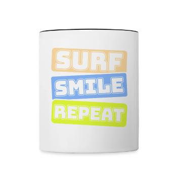 Surf, kitesurf, wakeboard, beach surfers - Mug contrasté - blanc/noir - Devant