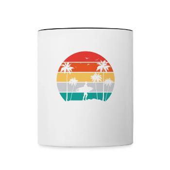 Surf, kitesurf, wakeboard, beach surfers - Mug contrasté - blanc/noir - Devant