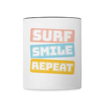 Surf, kitesurf, wakeboard, beach surfers - Mug contrasté - blanc/noir - Devant