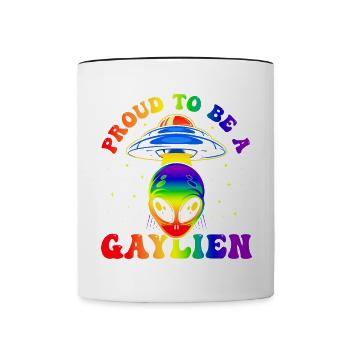 Gender Lesben, Schwule, Trans, Queer Regenbogen - Tasse zweifarbig - Weiß/Schwarz - Vorne