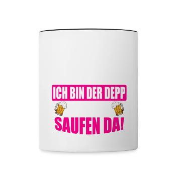 Junggesellenabschied Poltern Polterabend JGA - Tasse zweifarbig - Weiß/Schwarz - Vorne