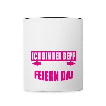 Junggesellenabschied Poltern Polterabend JGA - Tasse zweifarbig - Weiß/Schwarz - Vorne
