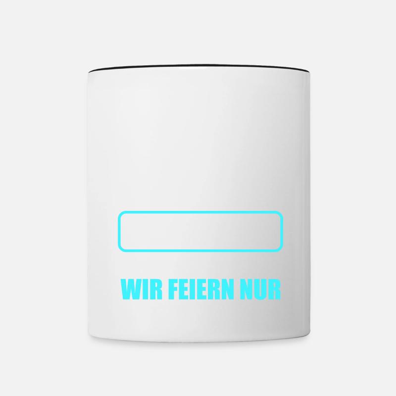 Junggesellenabschied Poltern Polterabend JGA - Tasse zweifarbig - Weiß/Schwarz