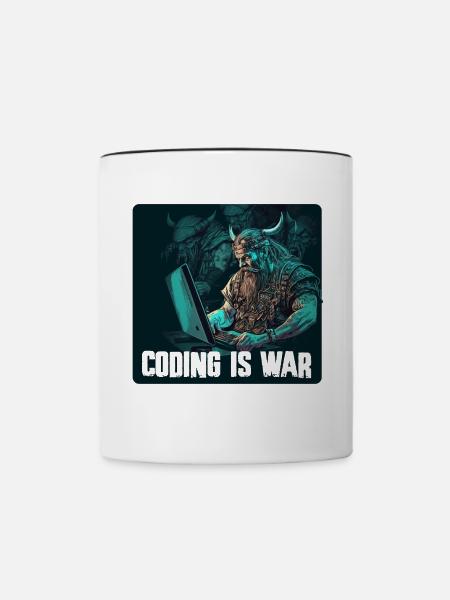 Programmier Wikinger - Tasse zweifarbig - Weiß/Schwarz