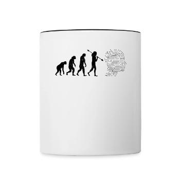 AI Evolution - Funny Artificial Intelligence Evolu - Tasse zweifarbig - Weiß/Schwarz - Vorne