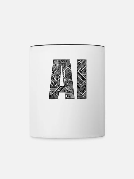 AI - Artificial Intelligence Machine Learning - Tasse zweifarbig - Weiß/Schwarz