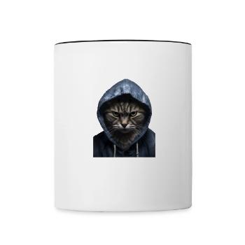 Ich liebe Menschen und Ironie und Sarkasmus - Tasse zweifarbig - Weiß/Schwarz - Vorne