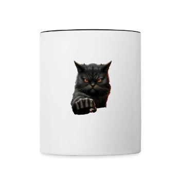 Ich liebe Menschen und Ironie und Sarkasmus - Tasse zweifarbig - Weiß/Schwarz - Vorne