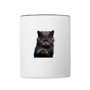 Ich liebe Menschen und Ironie und Sarkasmus - Tasse zweifarbig - Weiß/Schwarz - Vorne