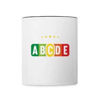 Lebensmittelampel Score 65 Jahre 65 Geburtstag - Tasse zweifarbig - Weiß/Schwarz - Vorne