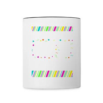 80er Motto Party Das ist mein 80er Jahre Kostüm - Tasse zweifarbig - Weiß/Schwarz - Vorne