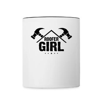 Roofer Girl - Roof Worker Girls Roofer - Tasse zweifarbig - Weiß/Schwarz - Vorne