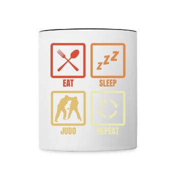 Eat Sleep Judo Repeat - Contrasting Mug - white/black - Front