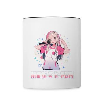 Easily distracted by Anime and K-Pop - Tasse zweifarbig - Weiß/Schwarz - Vorne
