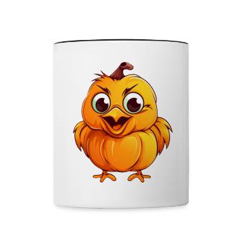 Chicken Pumpkin Lazy Halloween Party Costume Kids - Contrasting Mug - white/black - Front