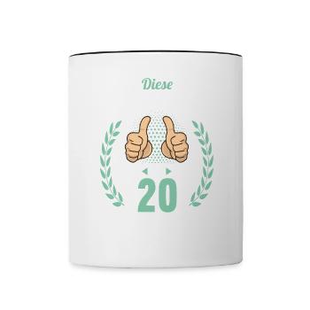 Diese Traumfrau ist 20 Jahre 20 Geburtstag - Tasse zweifarbig - Weiß/Schwarz - Vorne