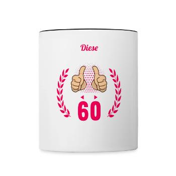 Diese Traumfrau ist 60 Jahre 60 Geburtstag - Tasse zweifarbig - Weiß/Schwarz - Vorne