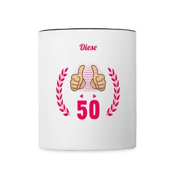 Diese Traumfrau ist 50 Jahre 50 Geburtstag - Tasse zweifarbig - Weiß/Schwarz - Vorne
