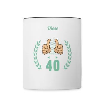 Diese Traumfrau ist 40 Jahre 40 Geburtstag - Tasse zweifarbig - Weiß/Schwarz - Vorne