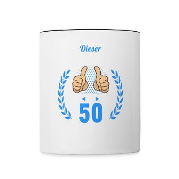 Dieser Traummann ist 50 Jahre 50 Geburtstag - Tasse zweifarbig - Weiß/Schwarz - Vorne