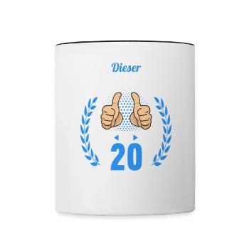 Dieser Traummann ist 20 Jahre 20 Geburtstag - Tasse zweifarbig - Weiß/Schwarz - Vorne