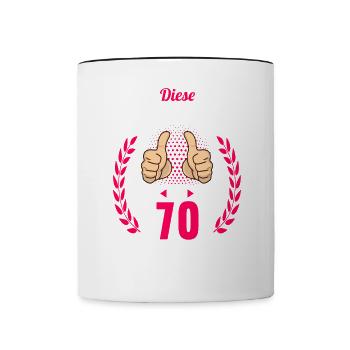Diese Traumfrau ist 70 Jahre 70 Geburtstag - Tasse zweifarbig - Weiß/Schwarz - Vorne