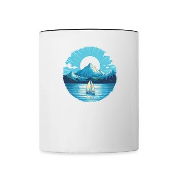 Sailboat Sailing Ship Sailing Yacht Vintage Sailing - Contrasting Mug - white/black - Front