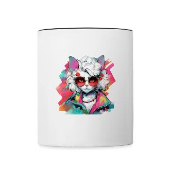 90er Motto Party Das ist mein 90er Kostüm - Tasse zweifarbig - Weiß/Schwarz - Vorne
