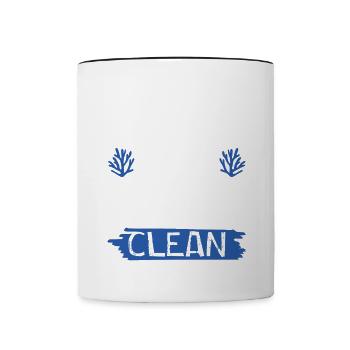 ozean sauber halten - Tasse zweifarbig - Weiß/Schwarz - Vorne