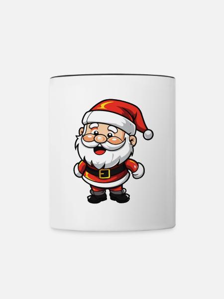 Weihnachtsmann Comic - Tasse zweifarbig - Weiß/Schwarz
