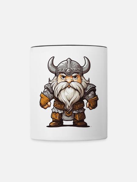 der kleine Wikinger - Tasse zweifarbig - Weiß/Schwarz