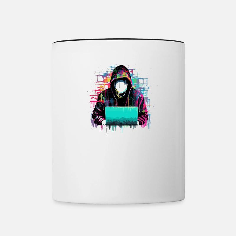 No Logs No Crime : L'éthique du hacker - Mug contrasté - blanc/noir