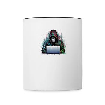 Die Leidenschaft des ethischen Hackers: Netzwerke - Tasse zweifarbig - Weiß/Schwarz - Vorne