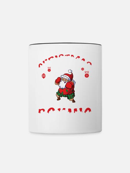 Christmas Love Boxing Boxer Weihnachtsgeschenk - Tasse zweifarbig - Weiß/Schwarz
