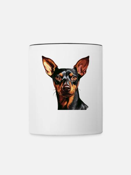 Pinscher - Tasse zweifarbig - Weiß/Schwarz