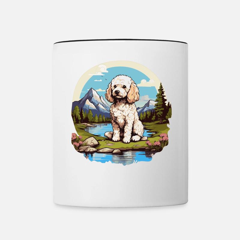 Pudel - Tasse zweifarbig - Weiß/Schwarz