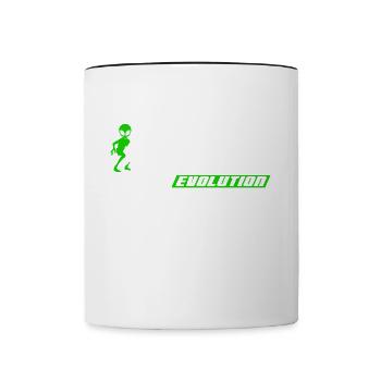 Alien, UFO, UAP, Space, Weltraum Flugobjekt - Tasse zweifarbig - Weiß/Schwarz - Vorne