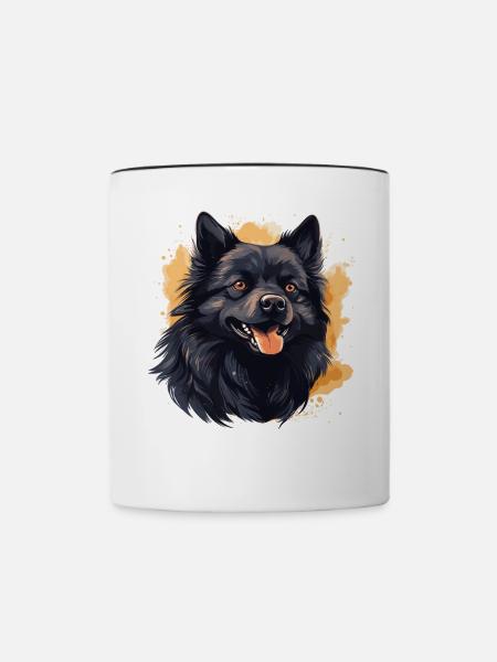 Schipperke - Tasse zweifarbig - Weiß/Schwarz