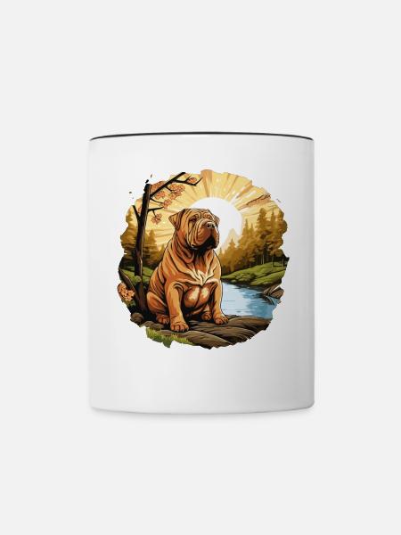 Shar Pei - Tasse zweifarbig - Weiß/Schwarz