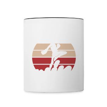 Kickboxer Martial Arts Kickboxing Kickboxen - Tasse zweifarbig - Weiß/Schwarz - Vorne