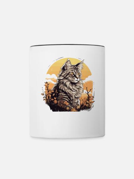 Maine Coon - Tasse zweifarbig - Weiß/Schwarz